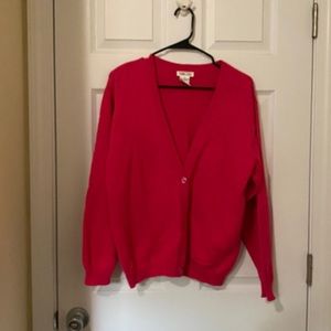 Vintage Talbots Hot Pink Cardigan